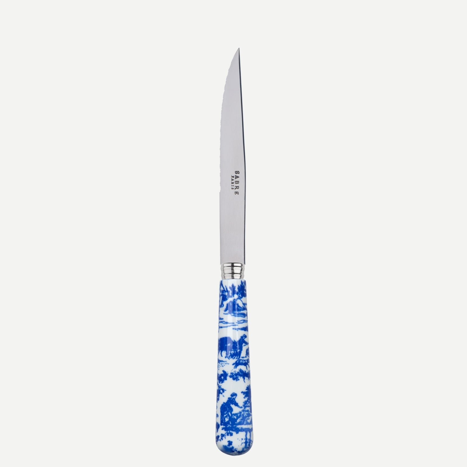Couteau à steak - Toile de jouy - Bleu