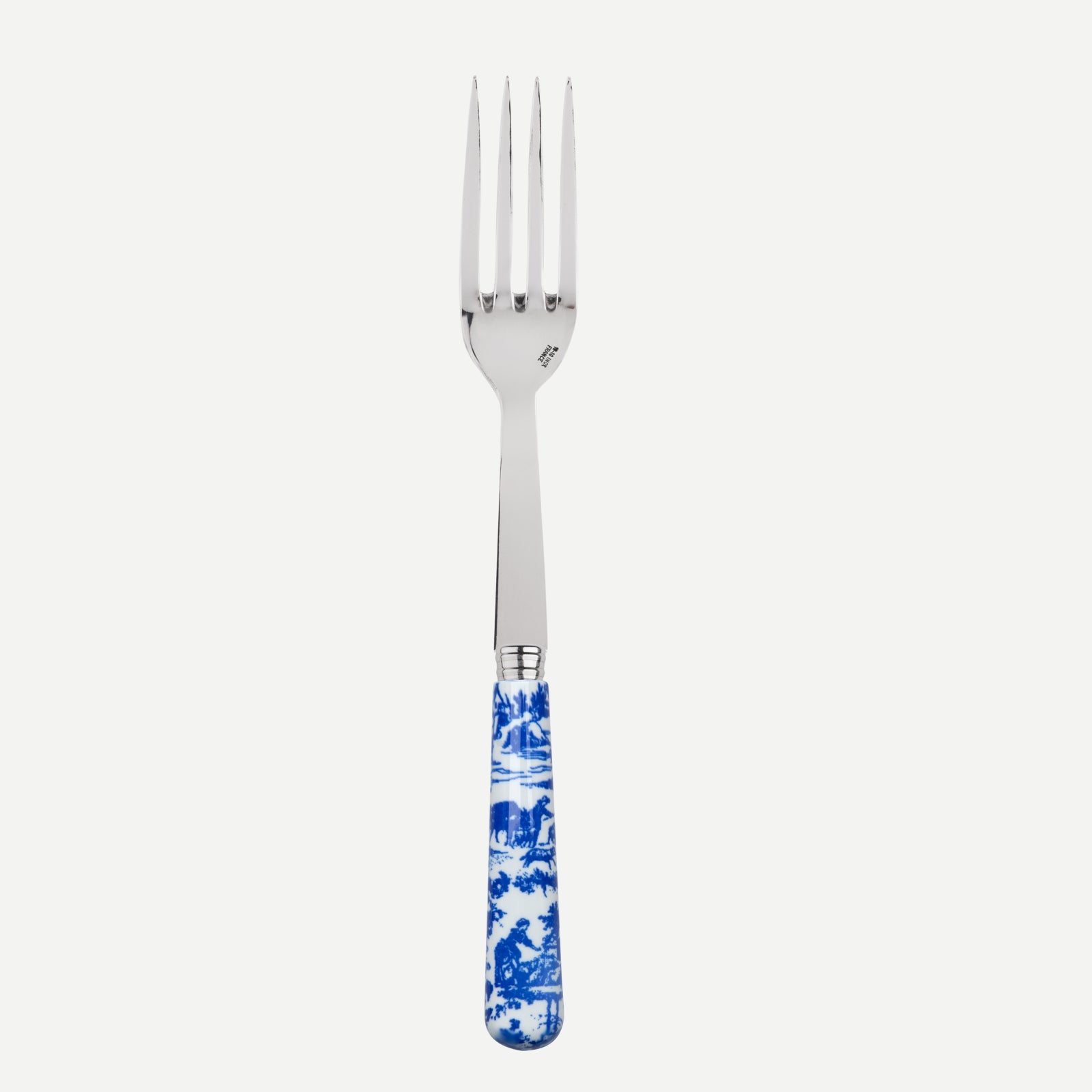 Serving fork - toile de jouy - Blue
