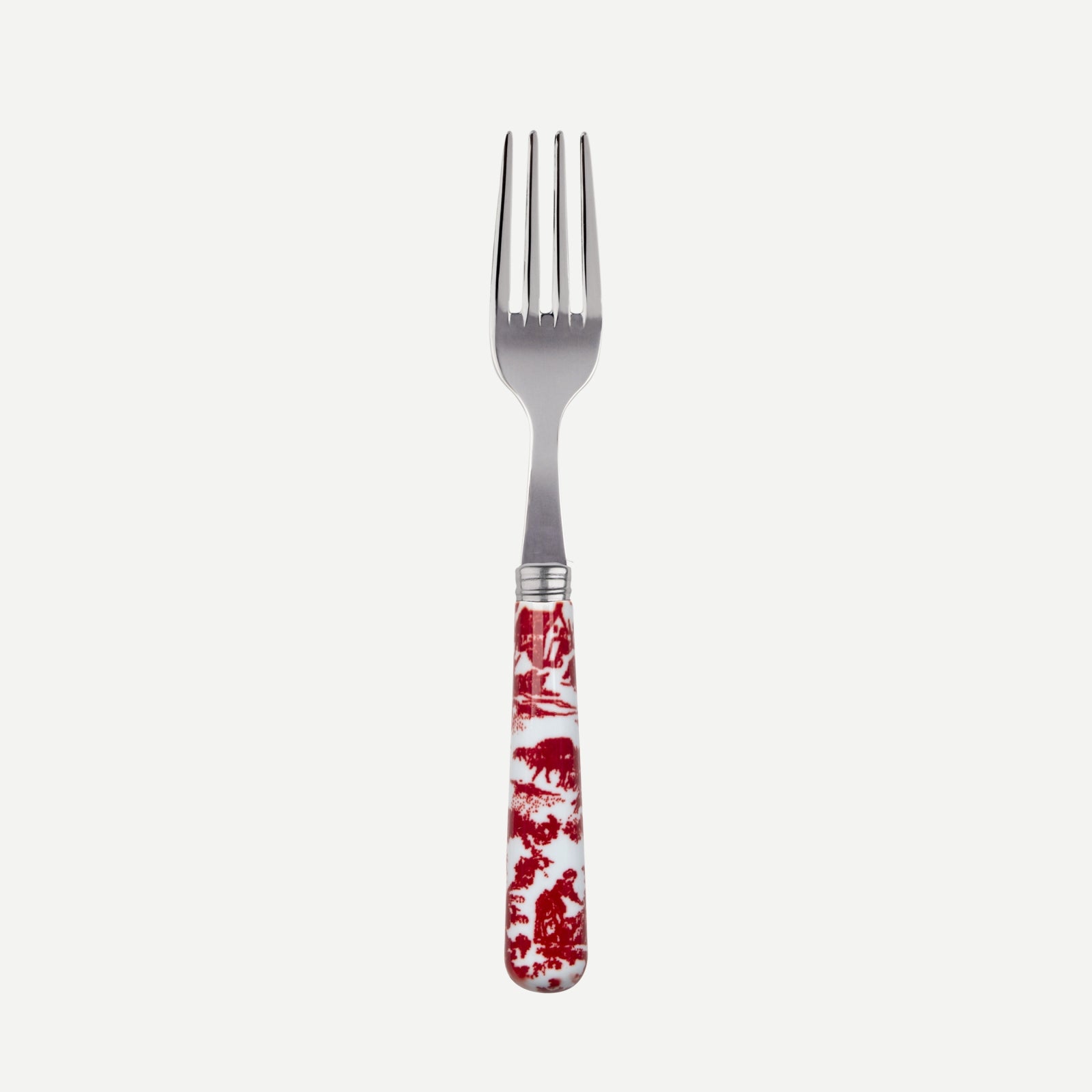 small fork - toile de jouy - Red