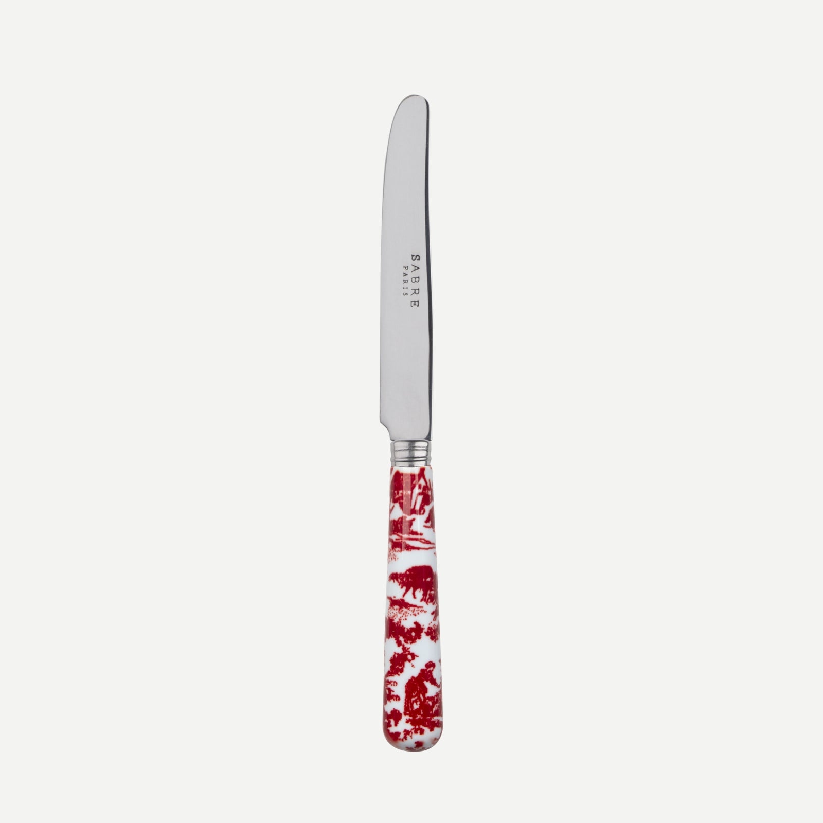 Breakfast knife - toile de jouy - Red