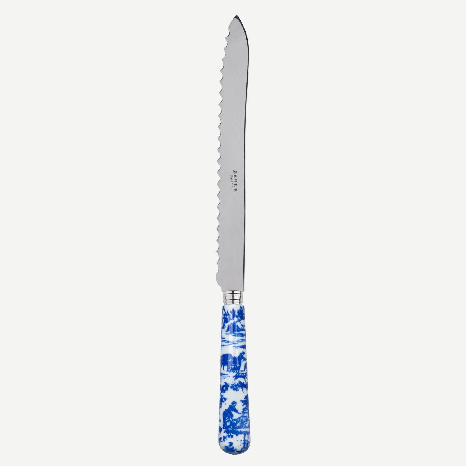 Bread knife - toile de jouy - Blue