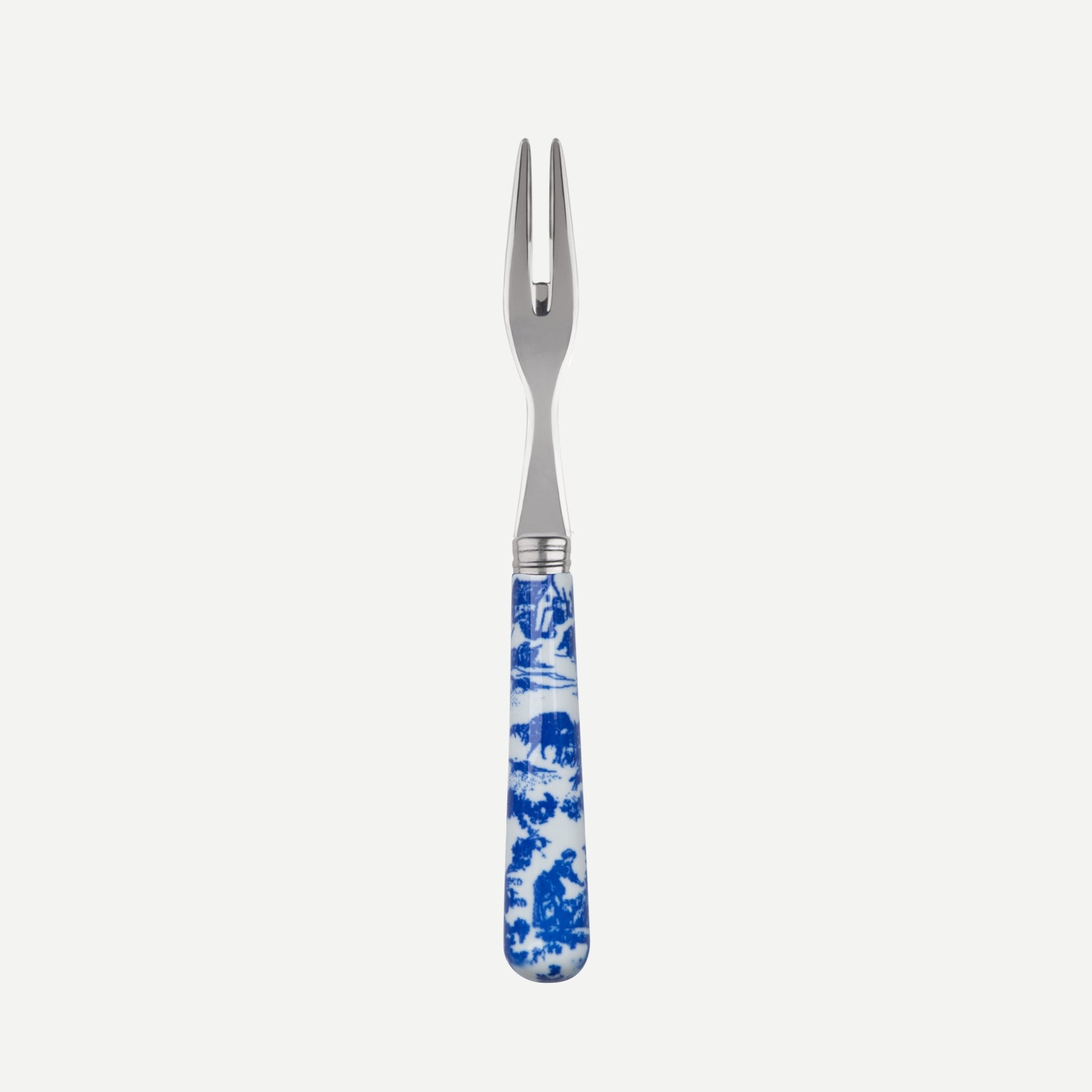 Cocktail fork - toile de jouy - Blue