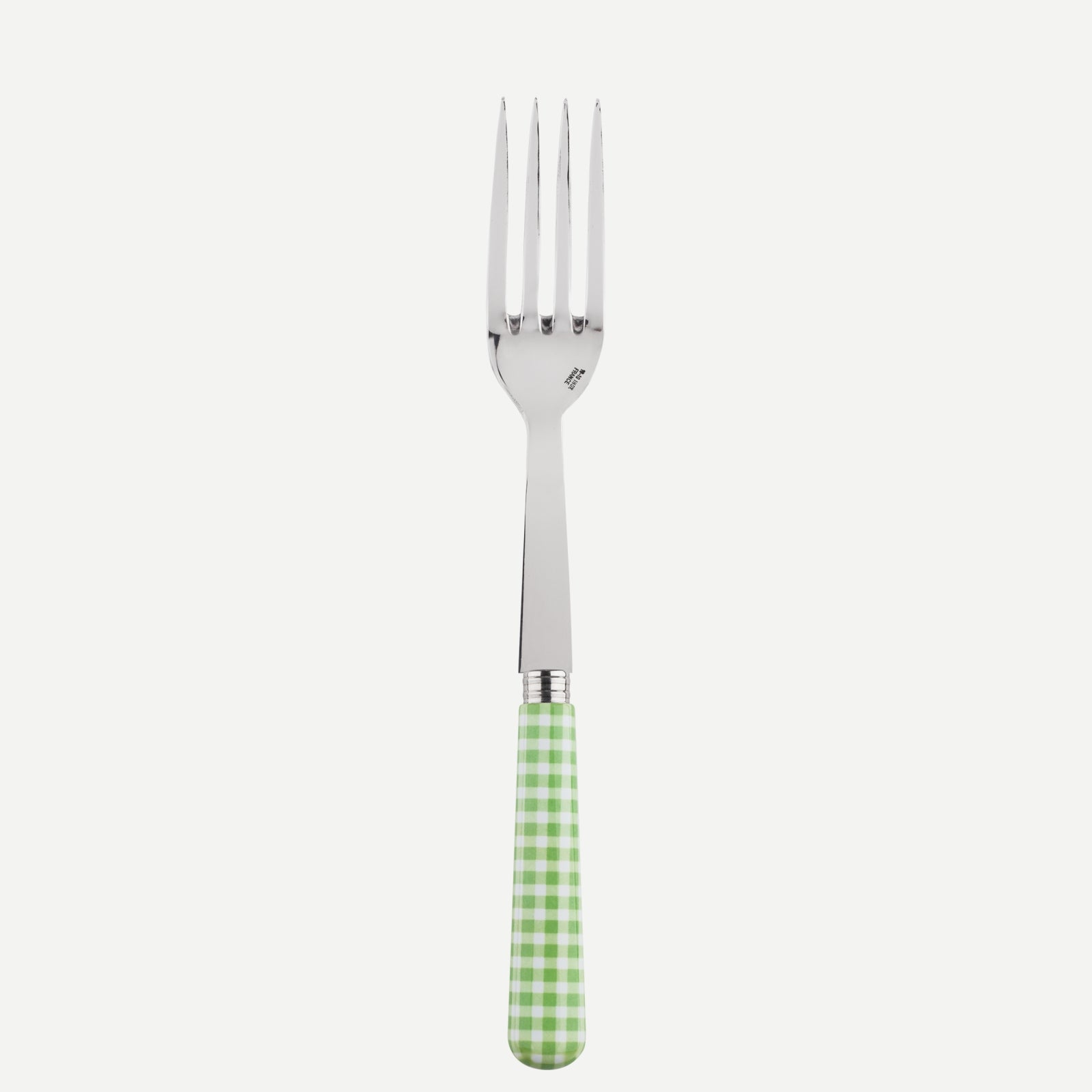 Serving fork - Gingham - Garden green