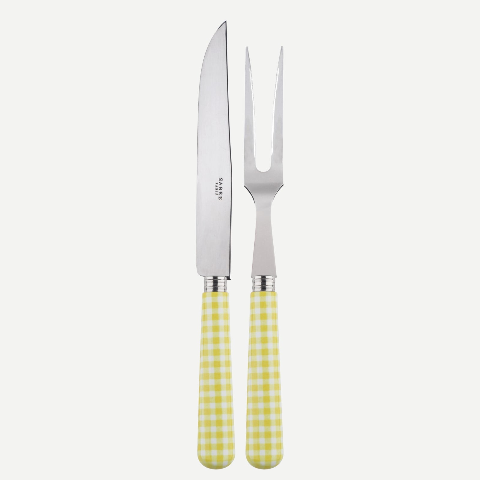 Carving set - Gingham - Yellow