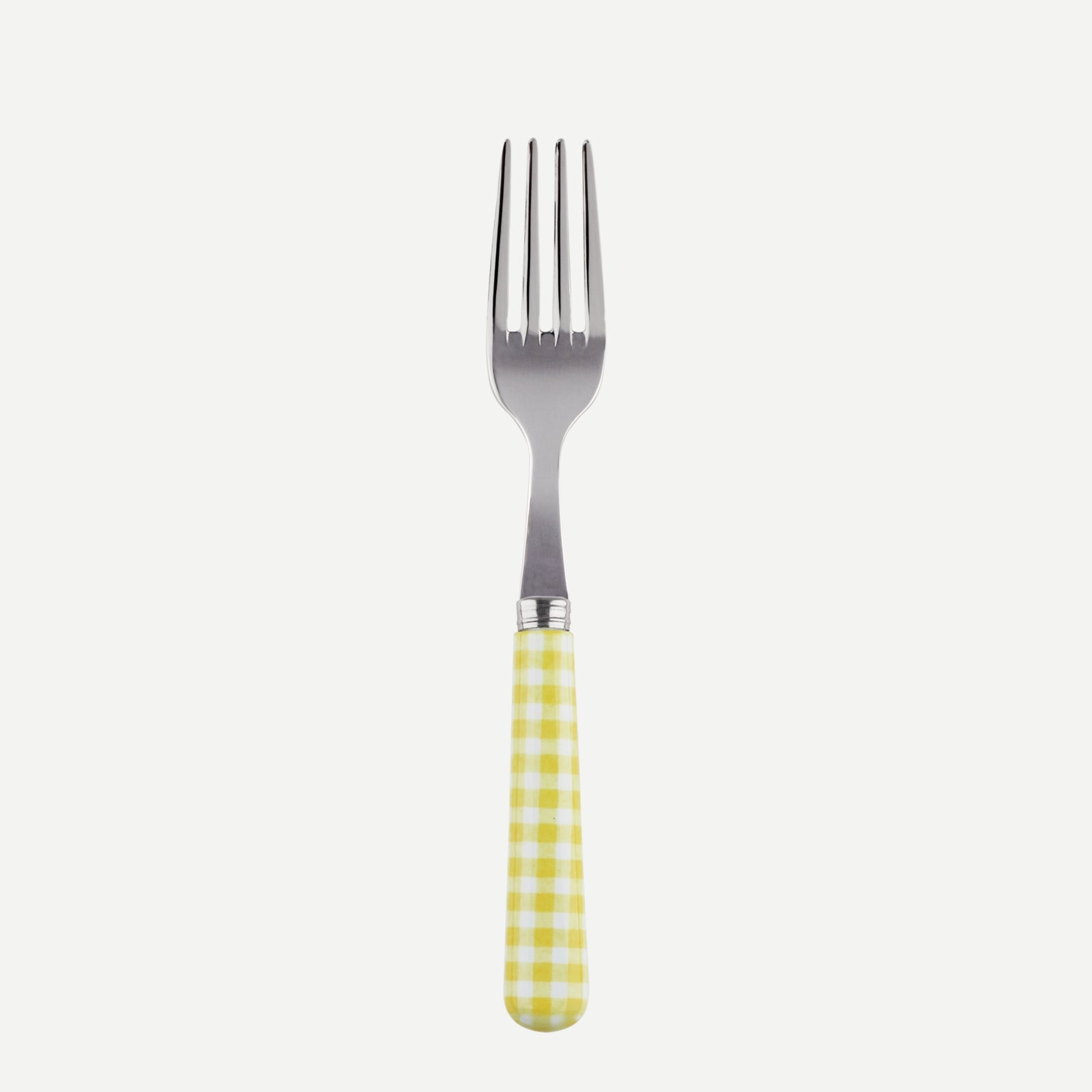 small fork - Gingham - Yellow