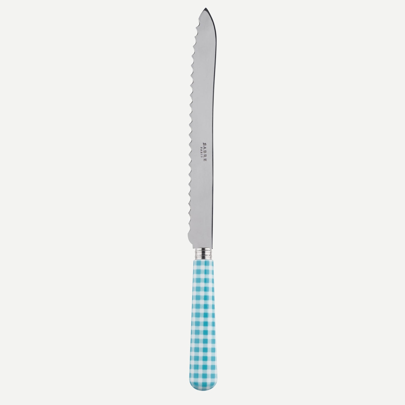 Bread knife - Gingham - Turquoise