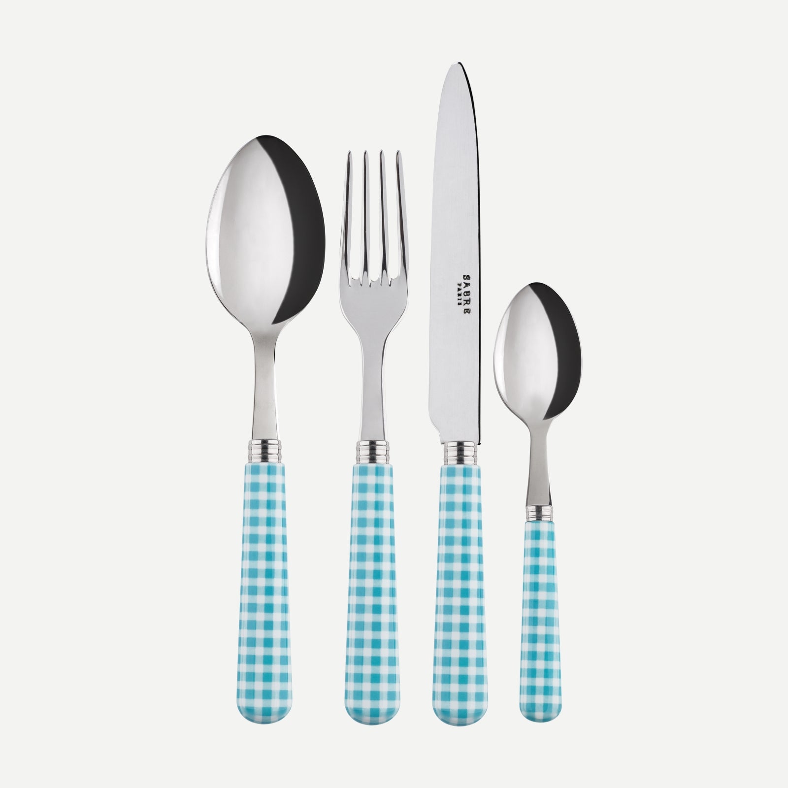 24 pieces set - Gingham - Turquoise