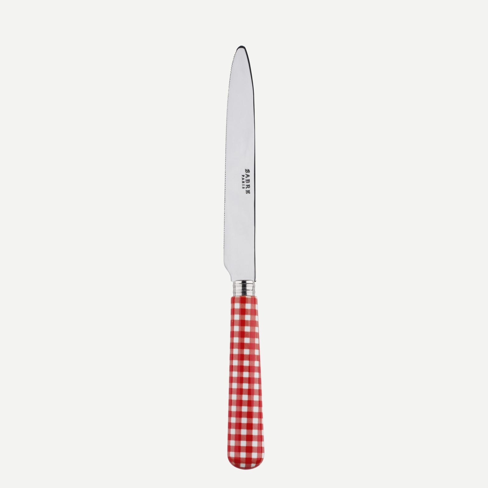 Serrated Dinner knife Blade - Gingham - Red