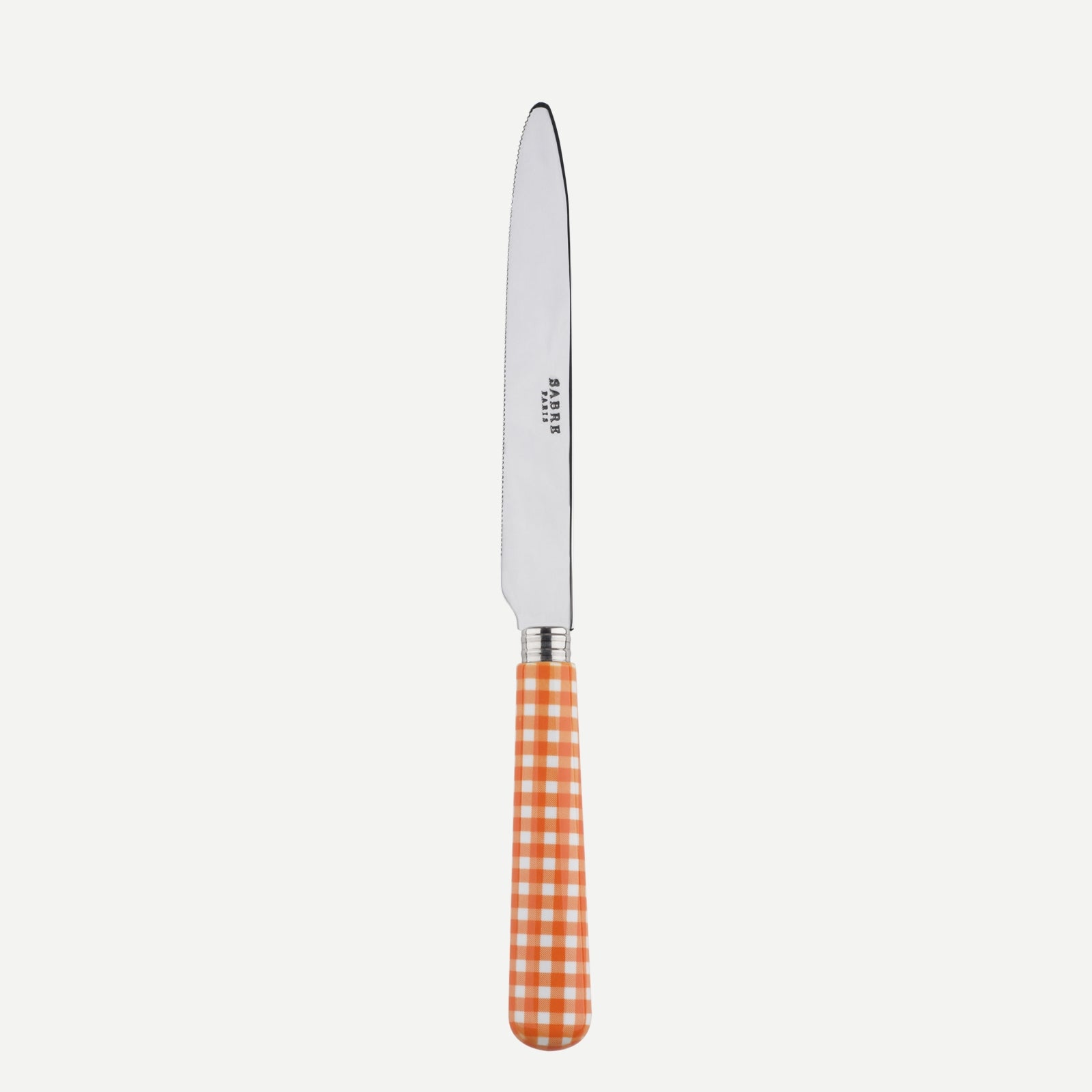 Serrated Dinner knife Blade - Gingham - Orange