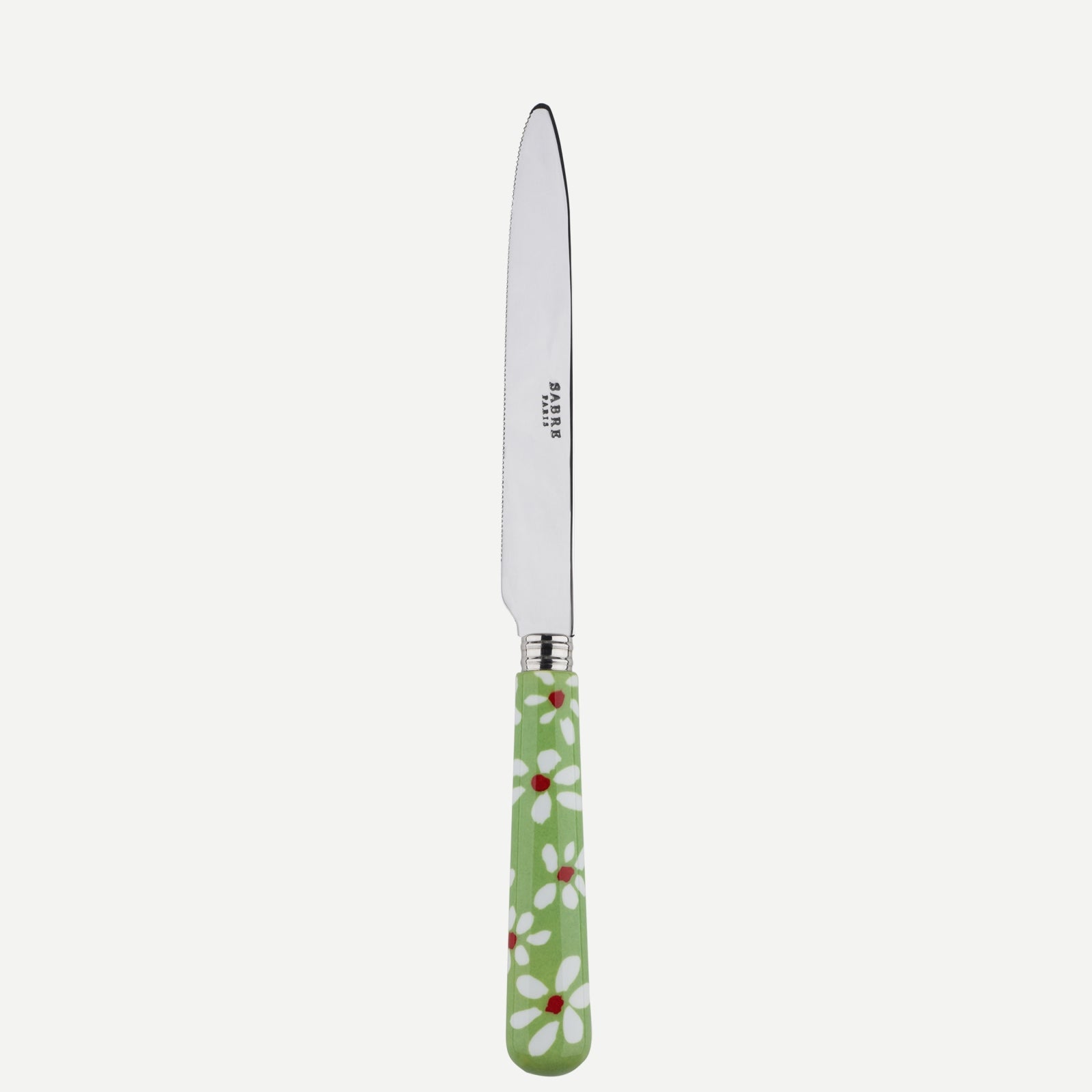 Couteau à lame crantée - Marguerite - Vert jardin