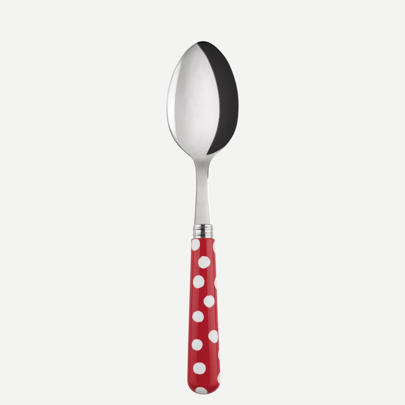 Soup spoon - White Dots. - Red