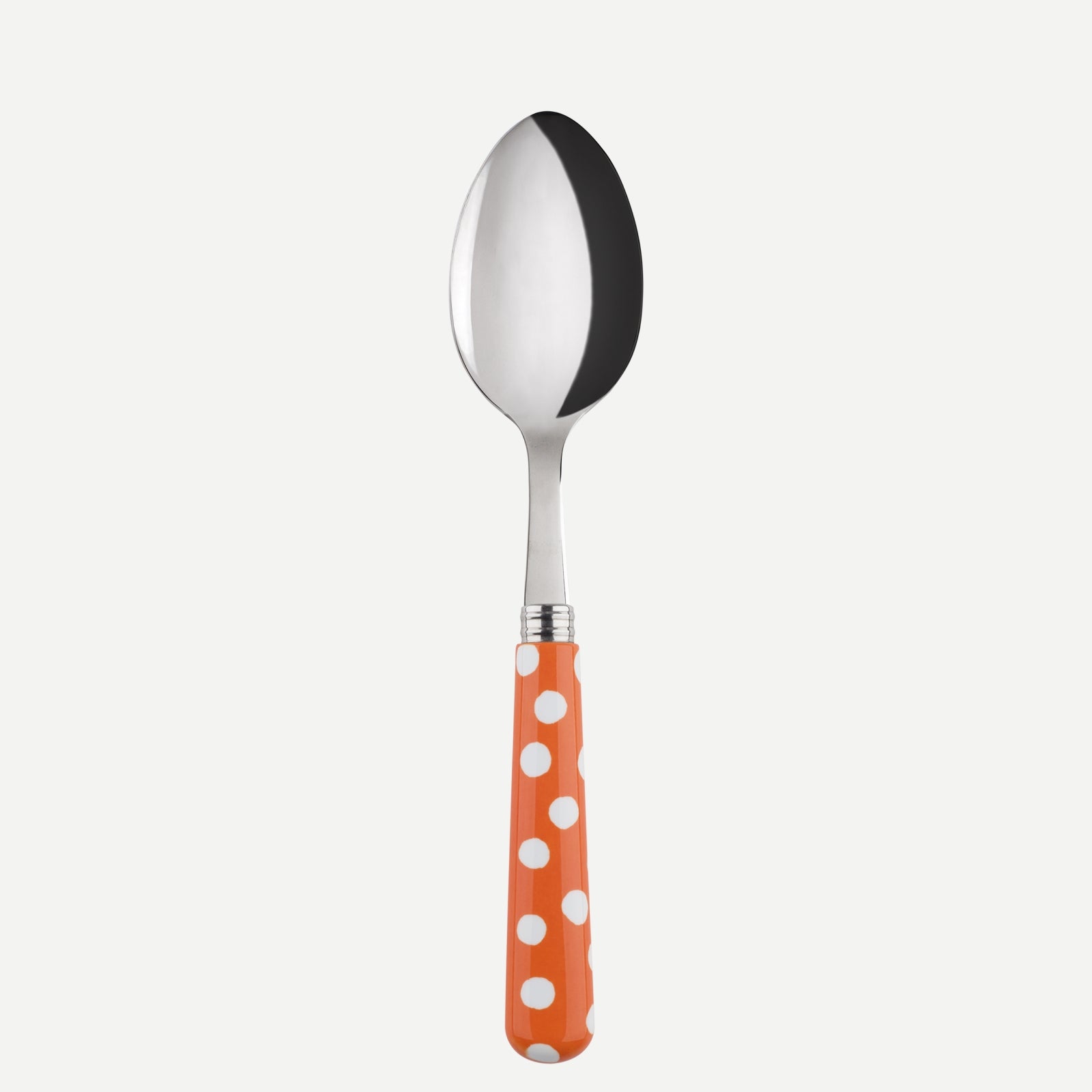 Soup spoon - White Dots. - Orange