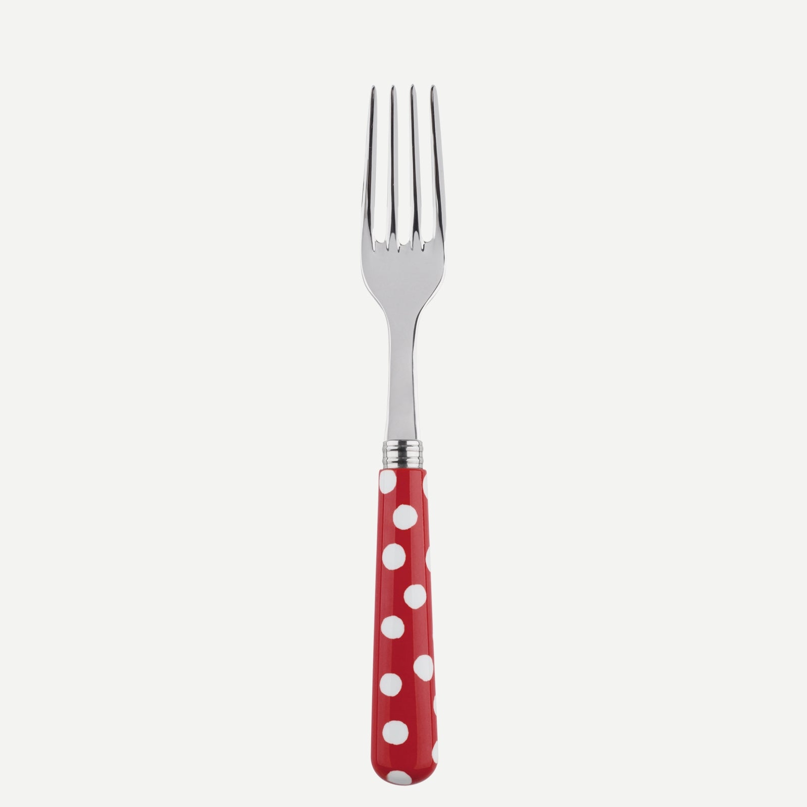 Dinner fork - White Dots. - Red