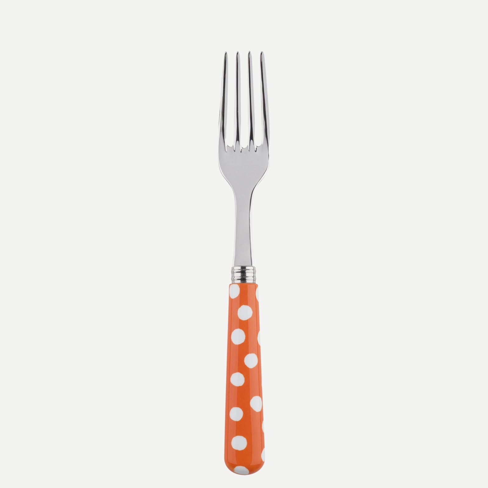 Dinner fork - White Dots. - Orange