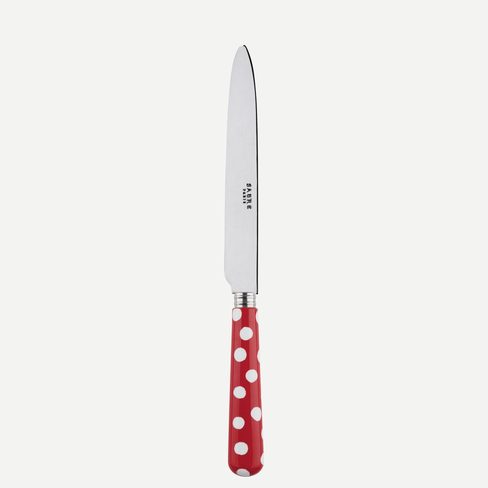 Dinner knife - White Dots. - Red