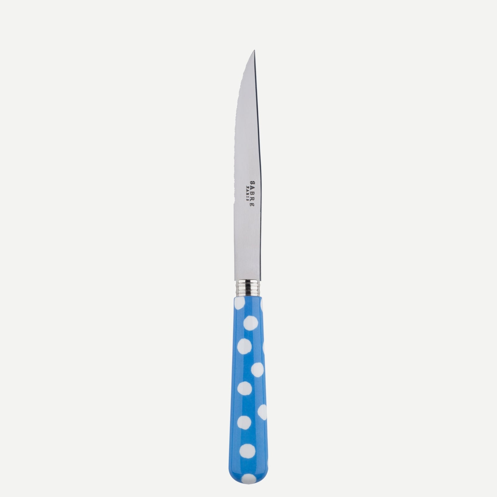 Couteau à steak - Pois Blancs - Bleu clair