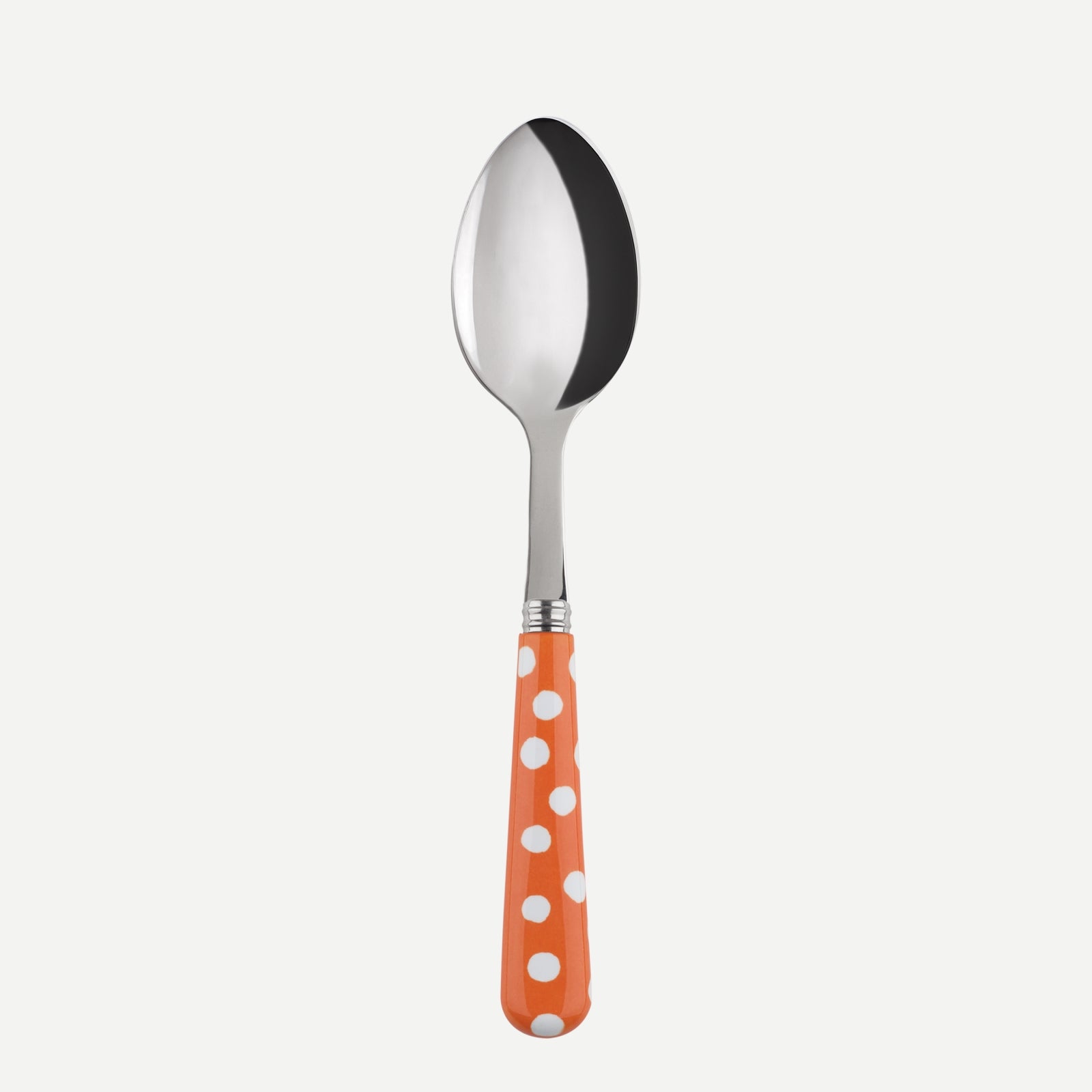 Dessert spoon - White Dots. - Orange