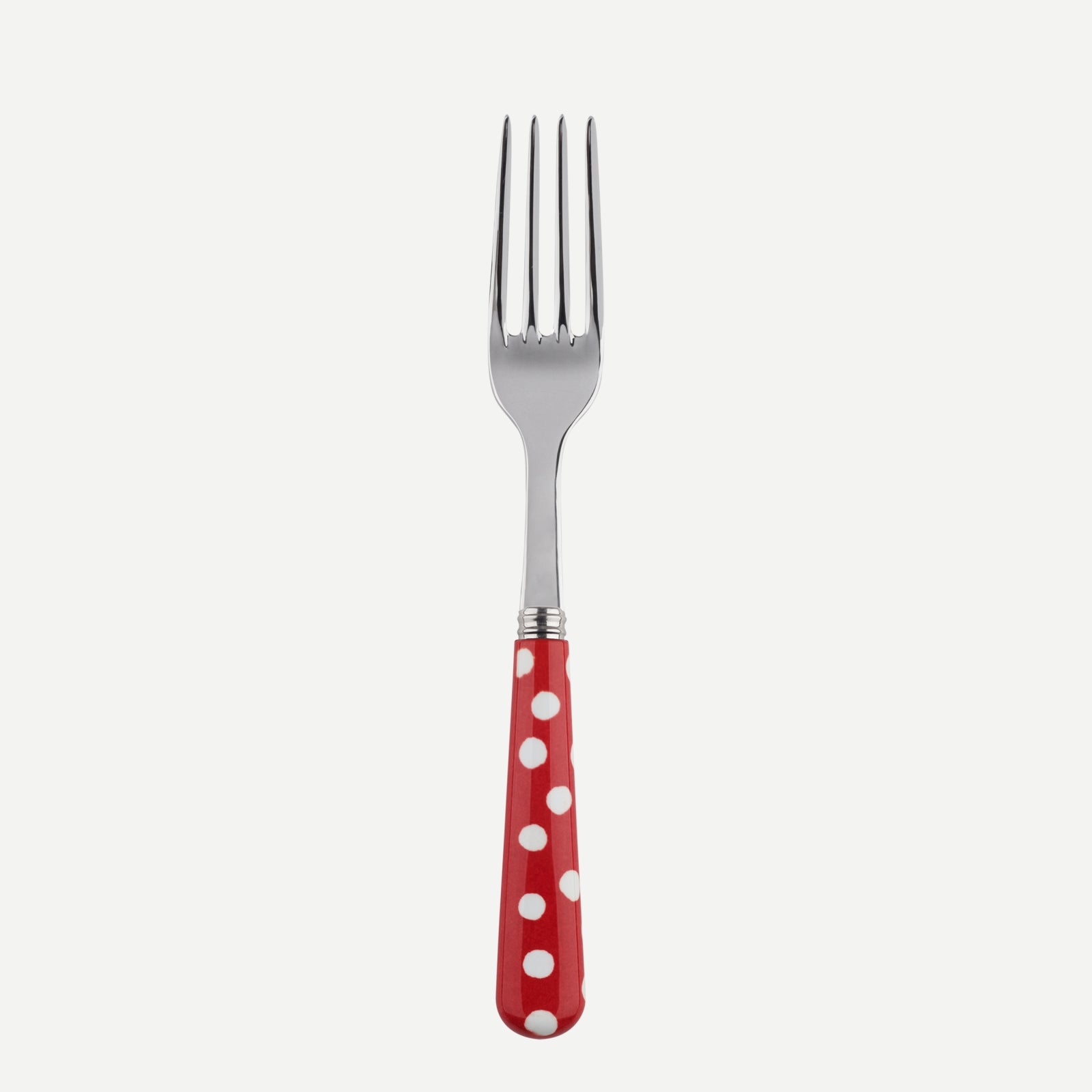 salad fork - White Dots. - Red