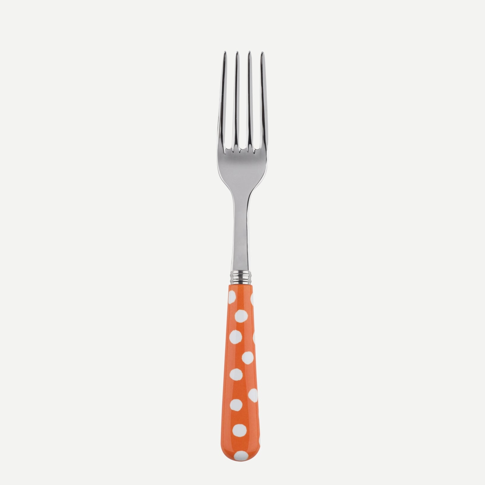 salad fork - White Dots. - Orange