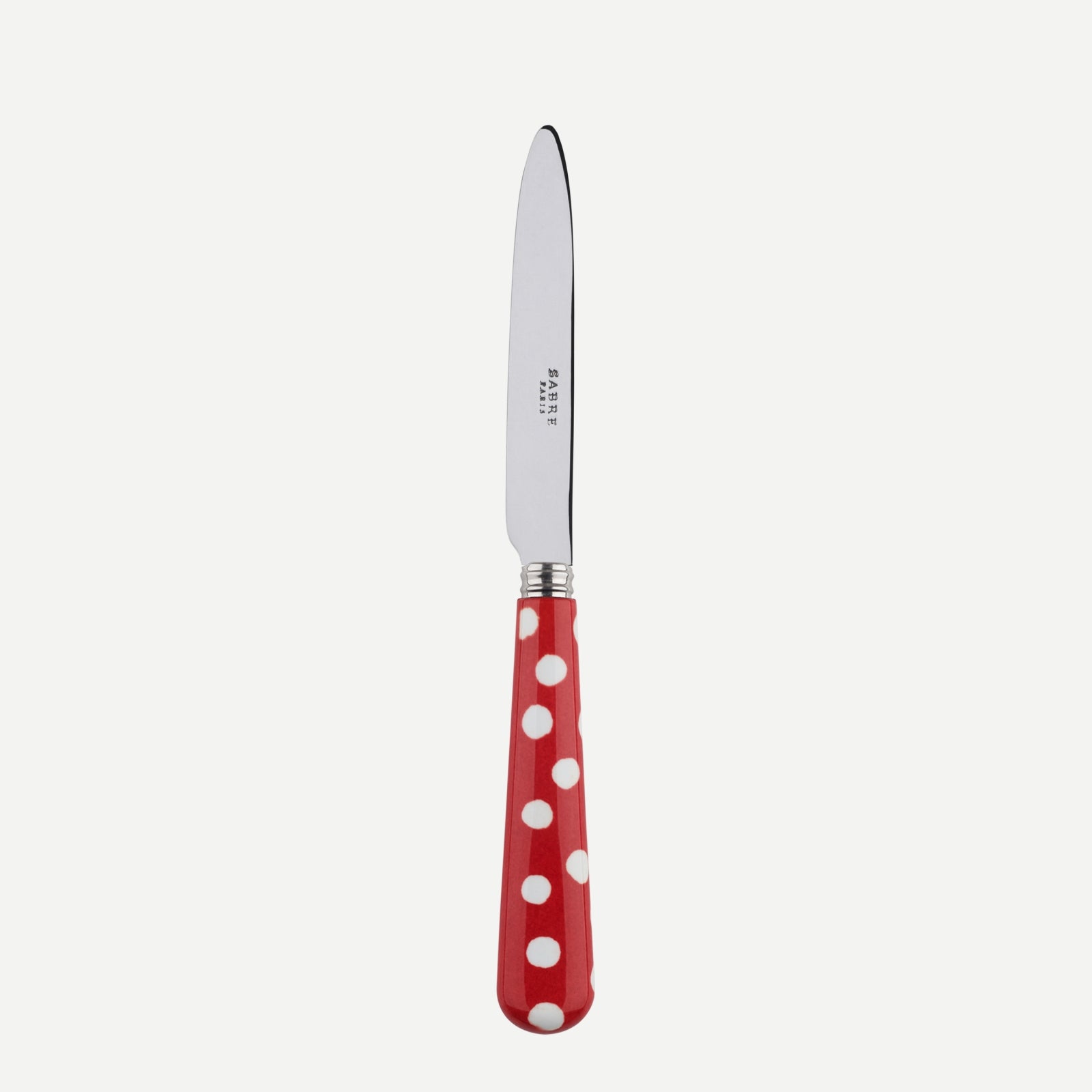 Dessert knife - White Dots. - Red