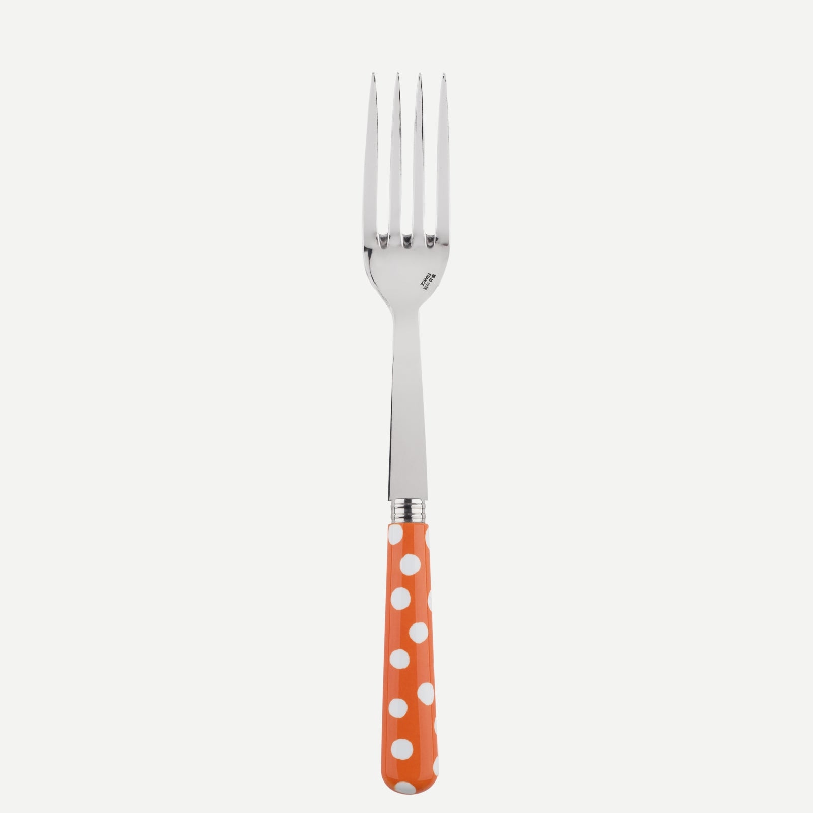 Serving fork - White Dots. - Orange