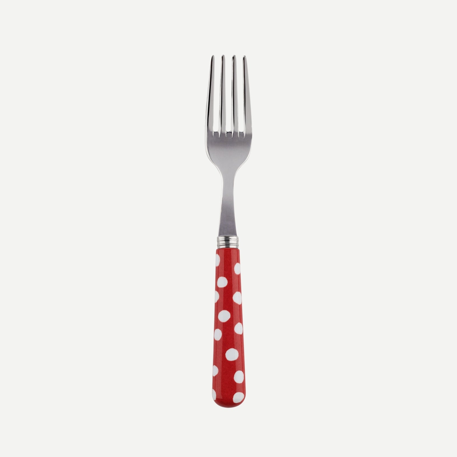 small fork - White Dots. - Red
