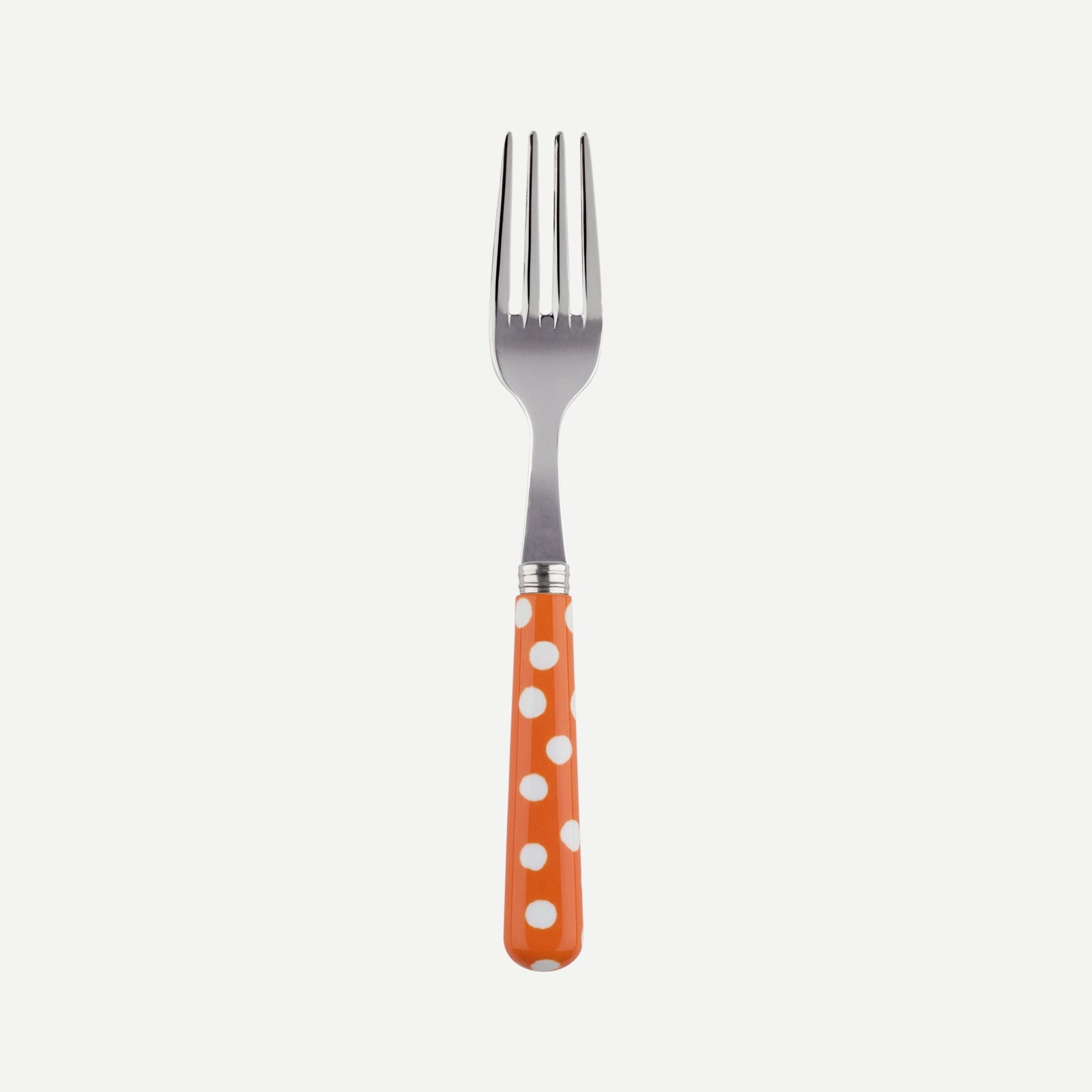 small fork - White Dots. - Orange