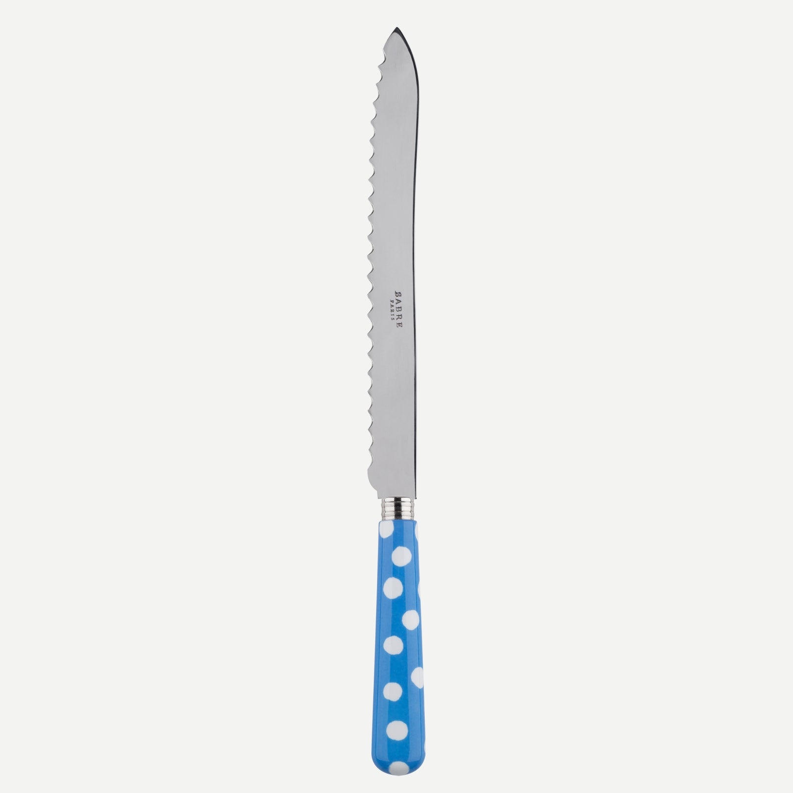 Couteau à pain - Pois Blancs - Bleu clair