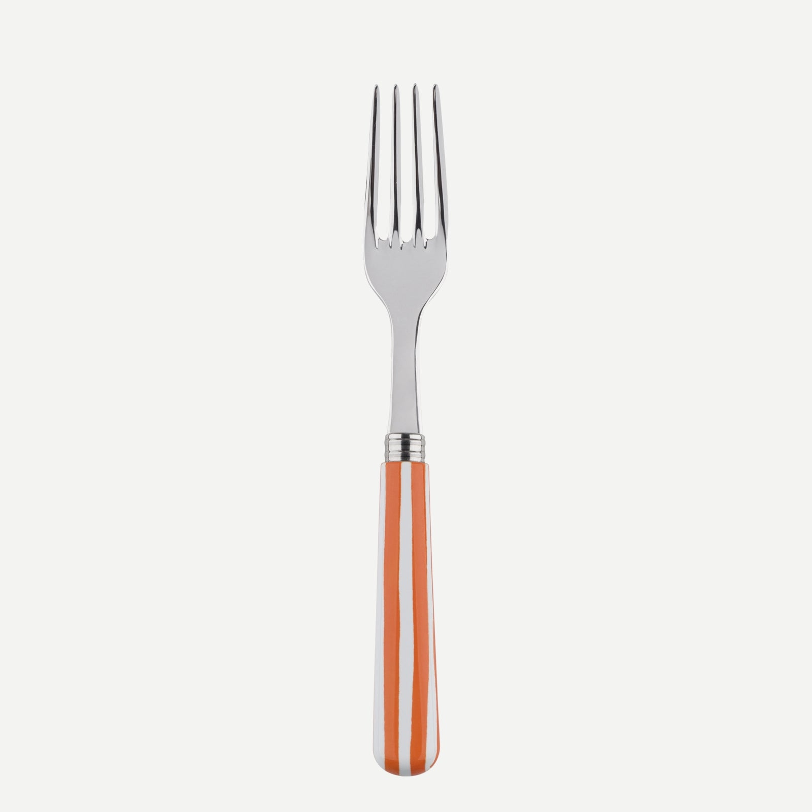 Dinner fork - White Stripe - Orange