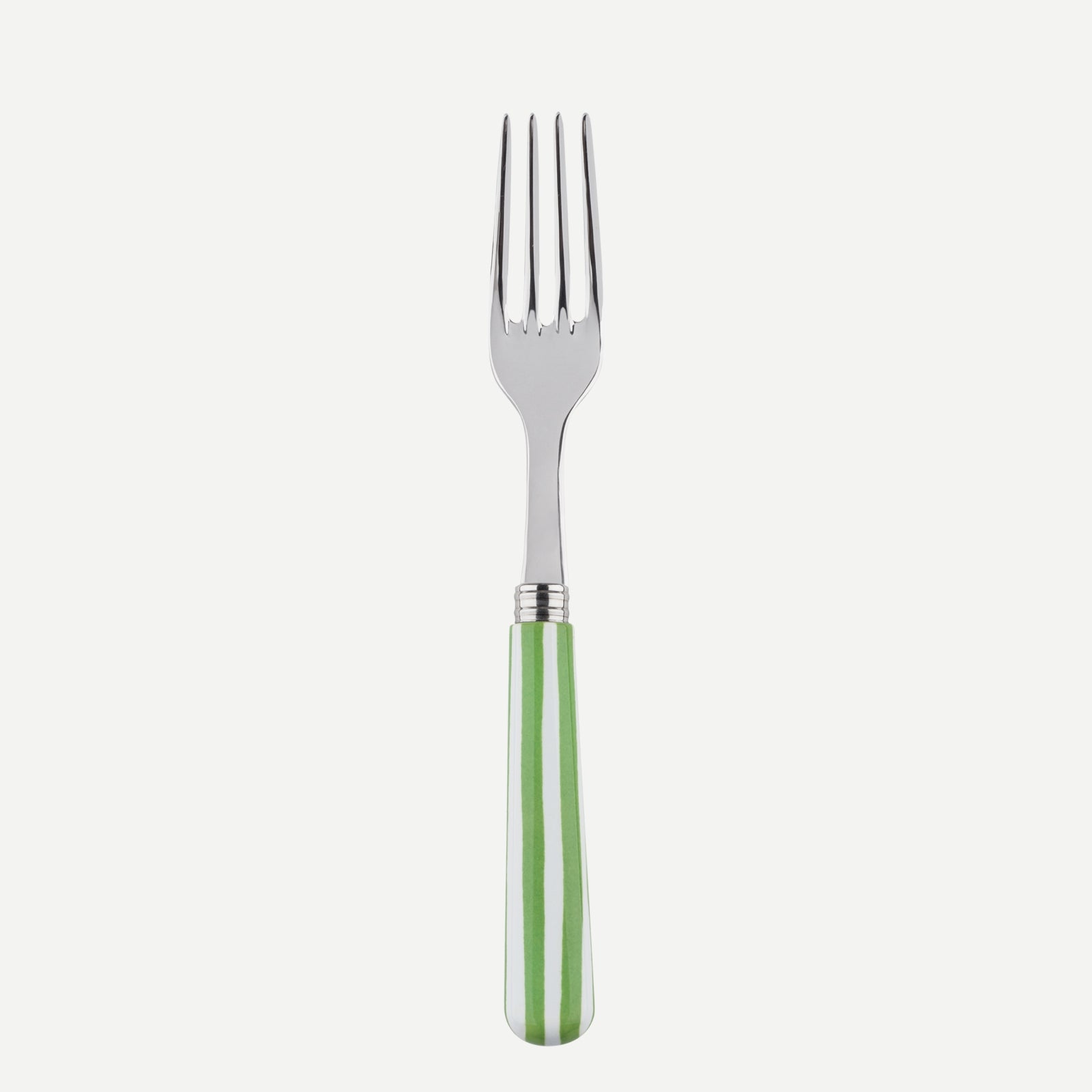 Dinner fork - White Stripe - Garden green