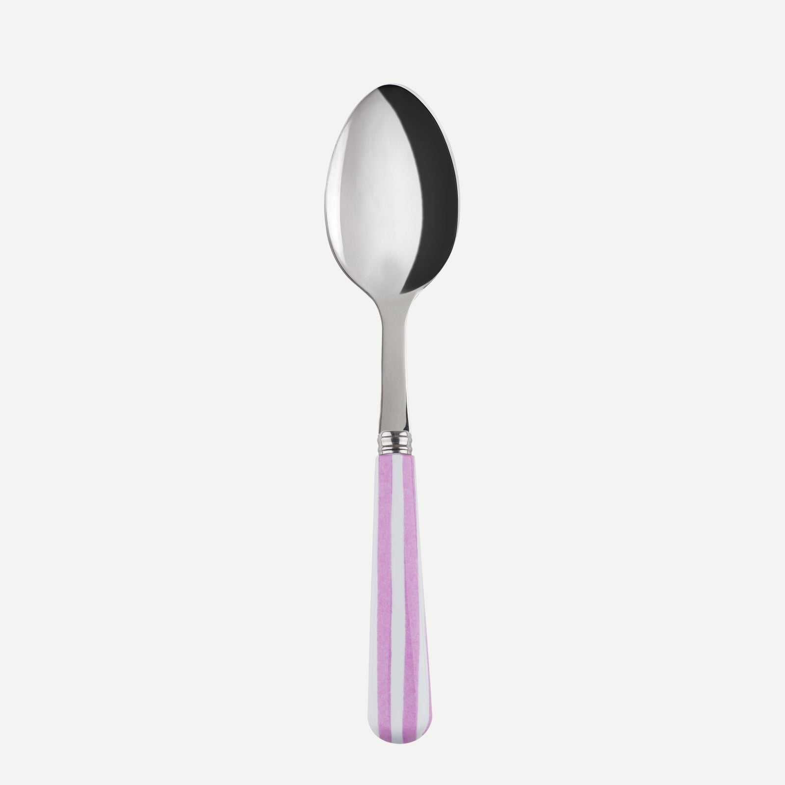 Dessert spoon - White Stripe - Pink