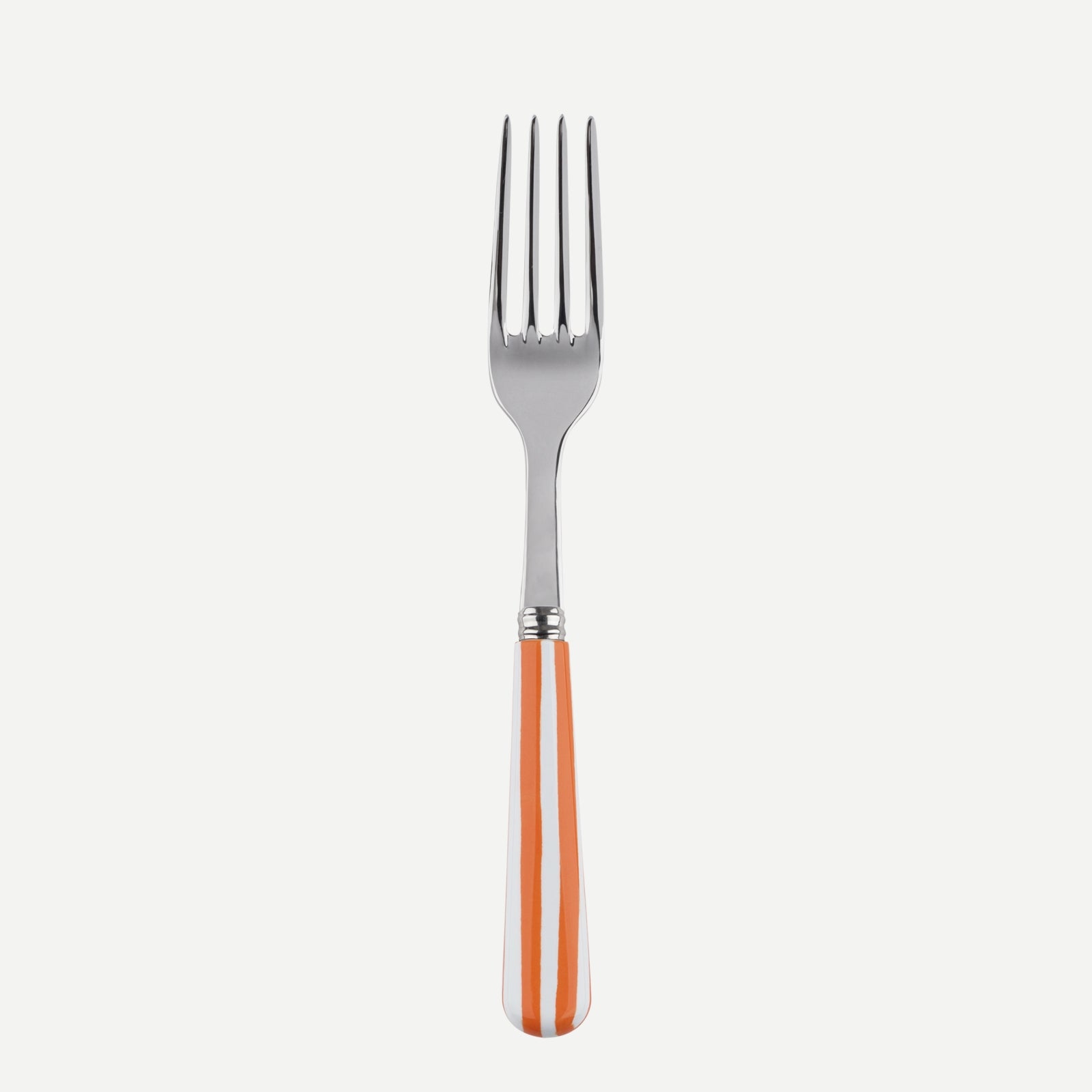salad fork - White Stripe - Orange