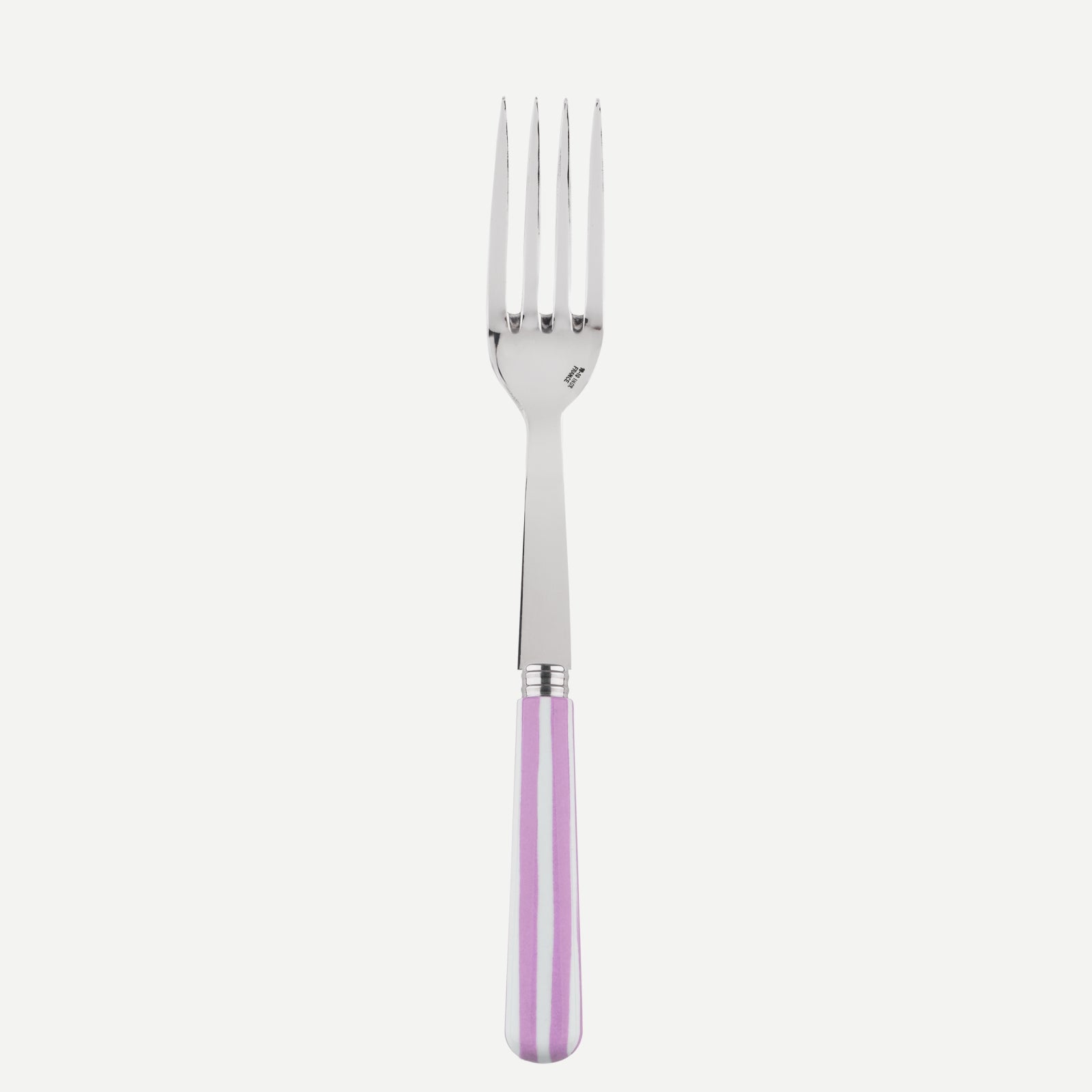 Serving fork - White Stripe - Pink