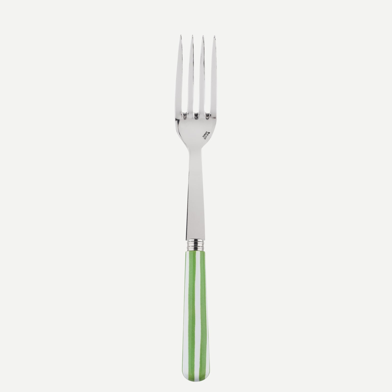 Serving fork - White Stripe - Garden green