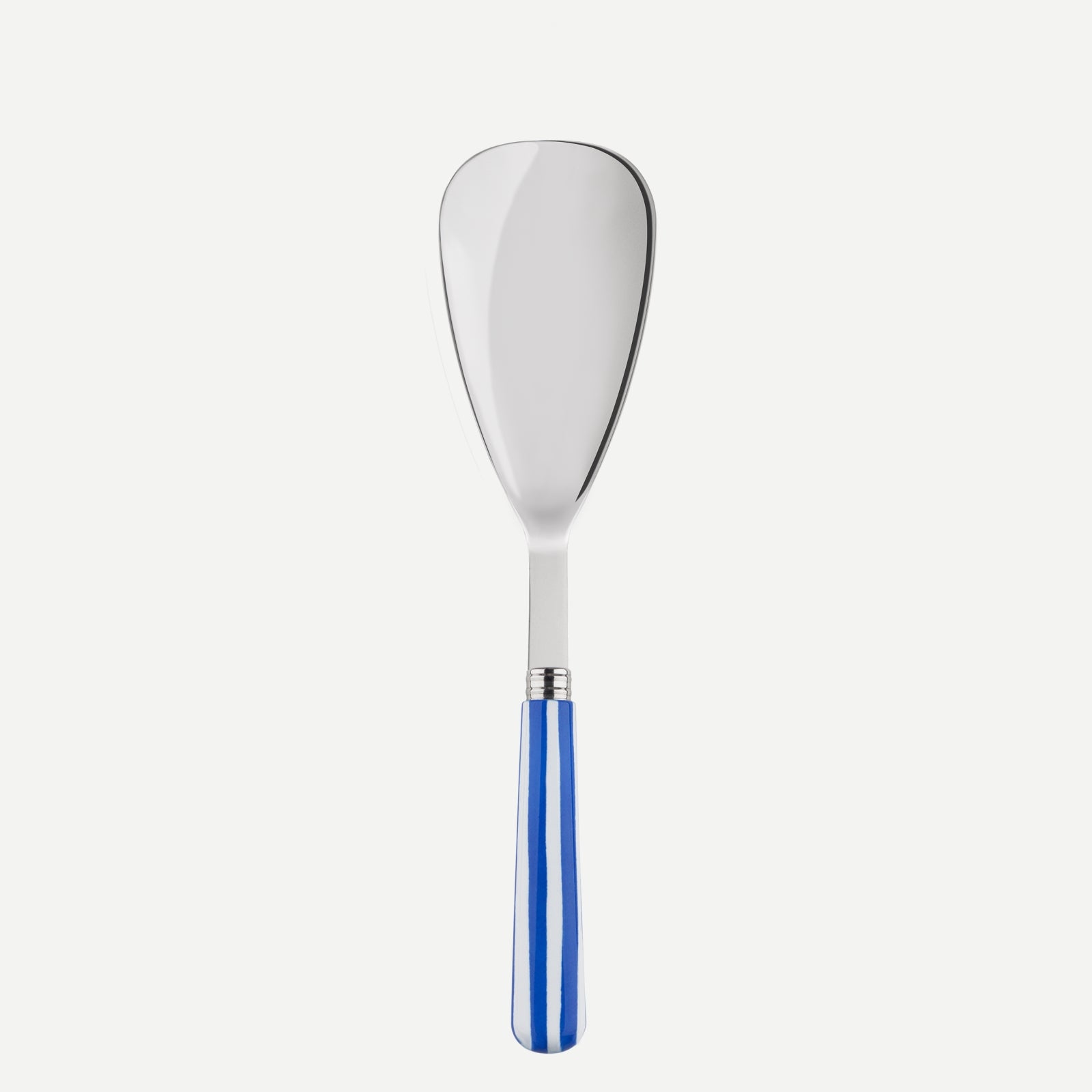 Rice spoon - White Stripe - Lapis blue