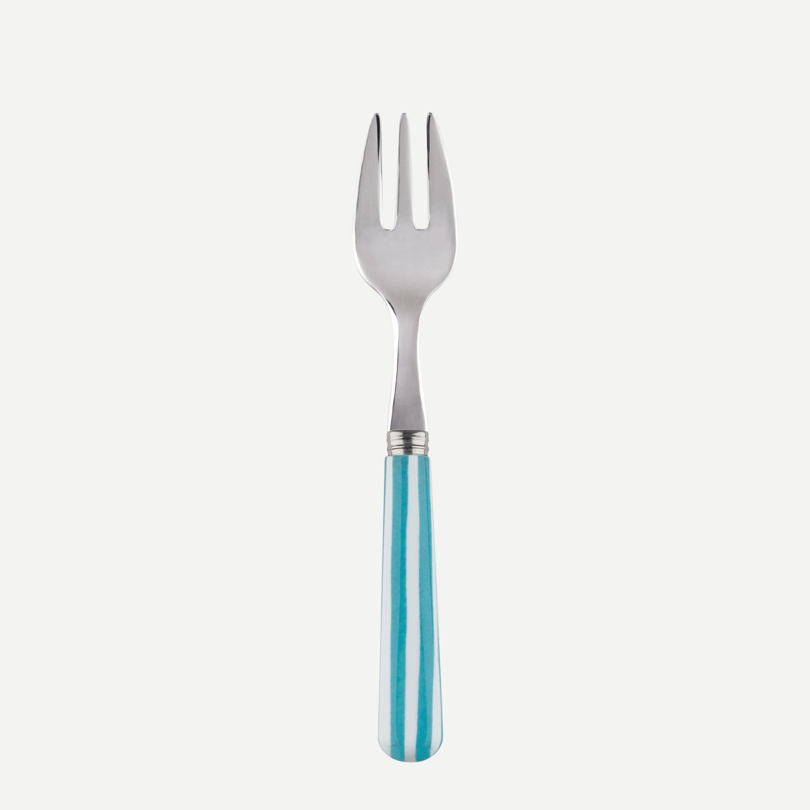 Oyster fork - White Stripe - Turquoise