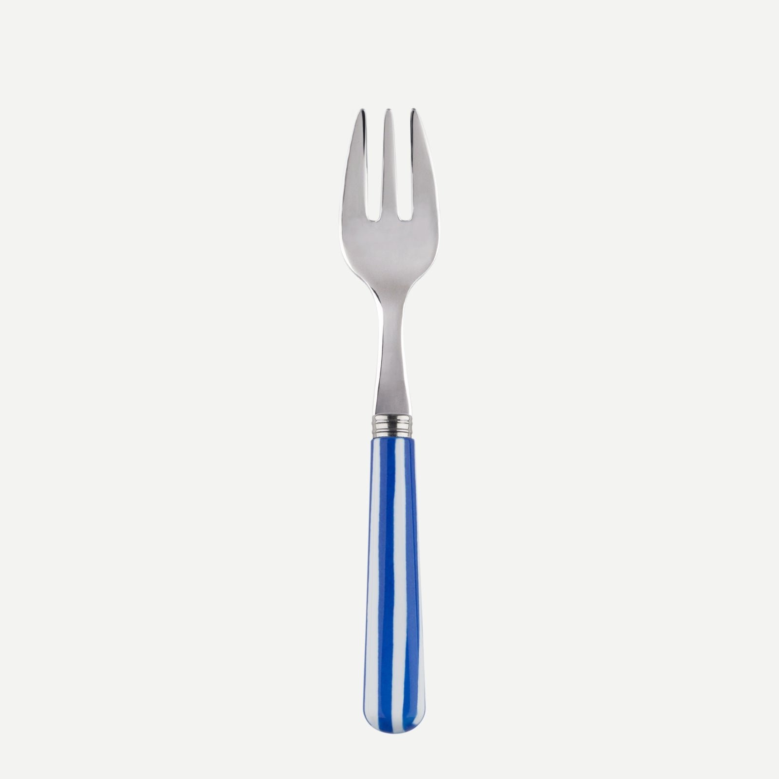 Oyster fork - White Stripe - Lapis blue