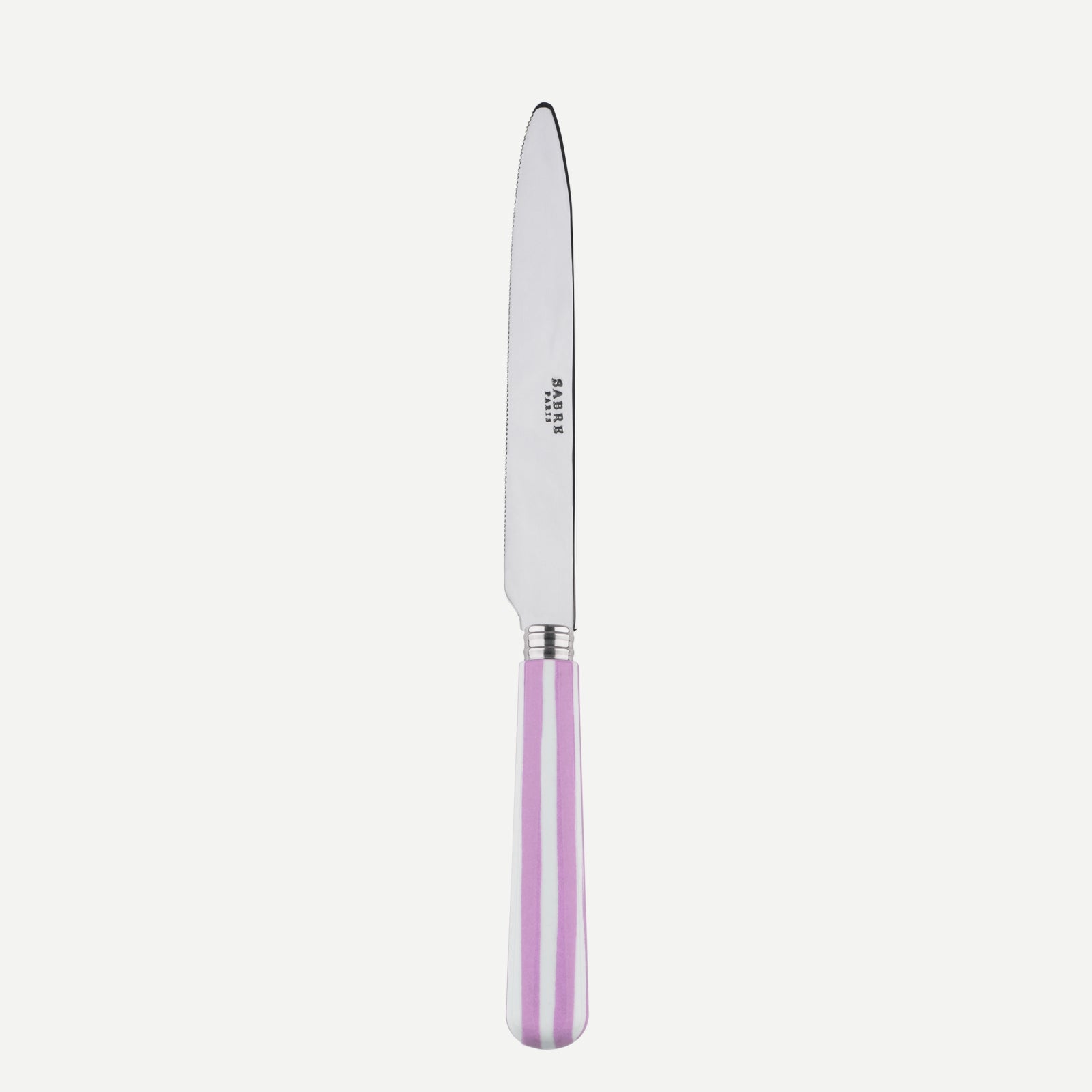 Serrated Dinner knife Blade - White Stripe - Pink