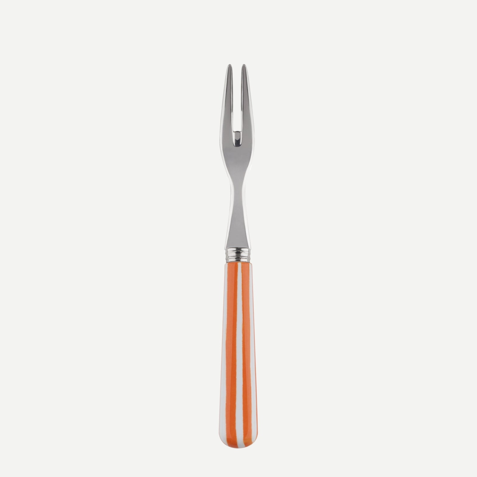 Cocktail fork - White Stripe - Orange