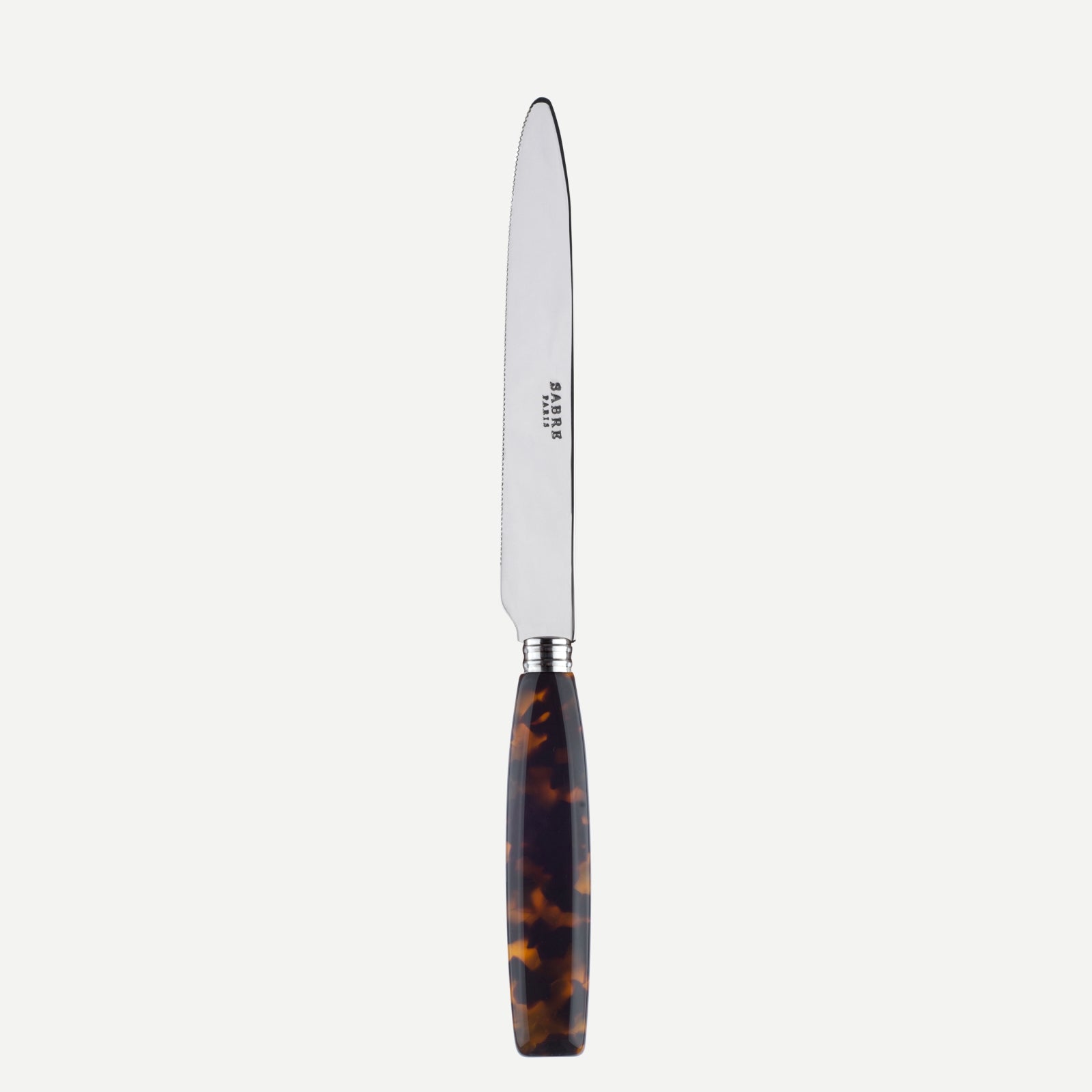 Serrated Dinner knife Blade - Djembe - Faux Tortoise