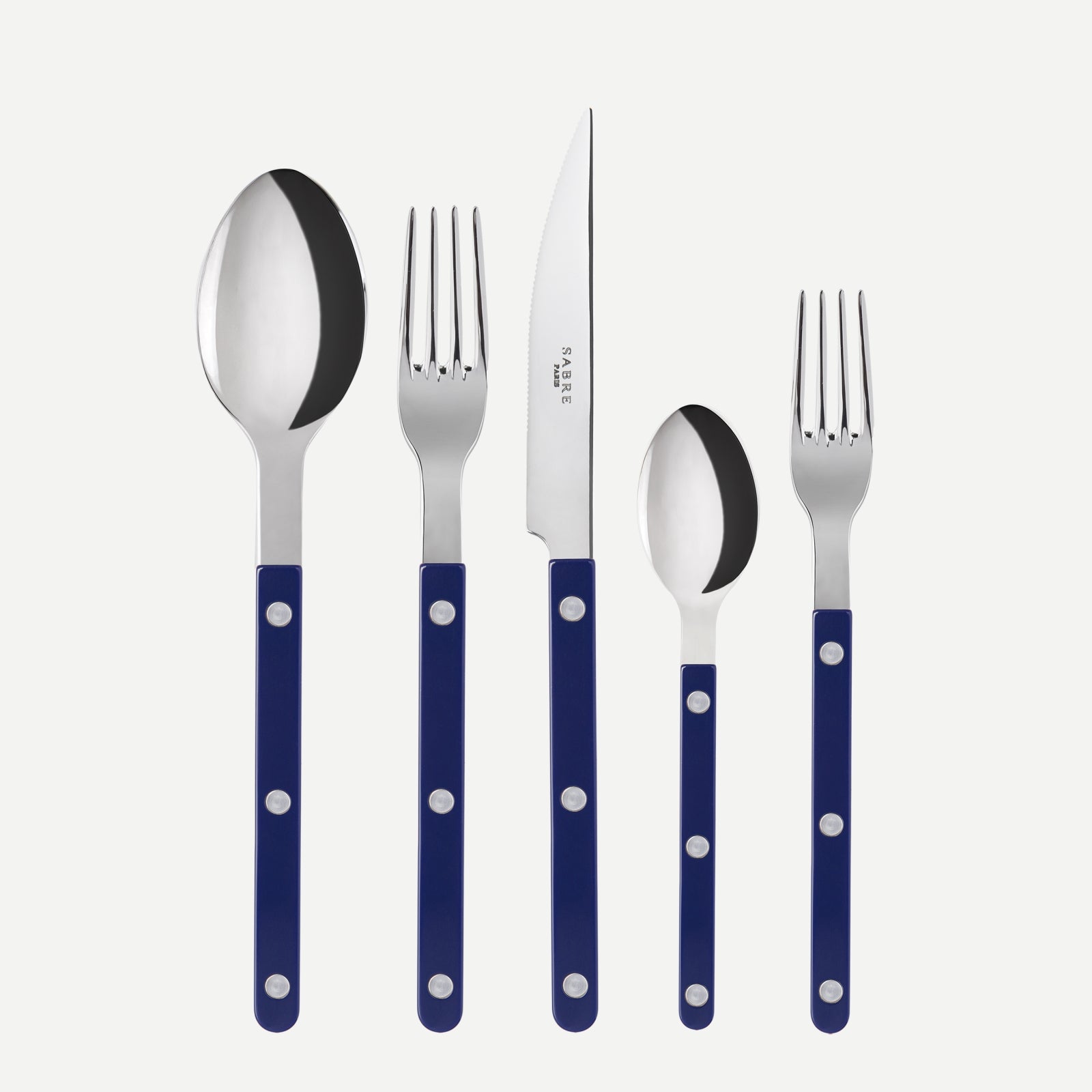 5 pieces set - Bistrot shiny solid - Navy blue