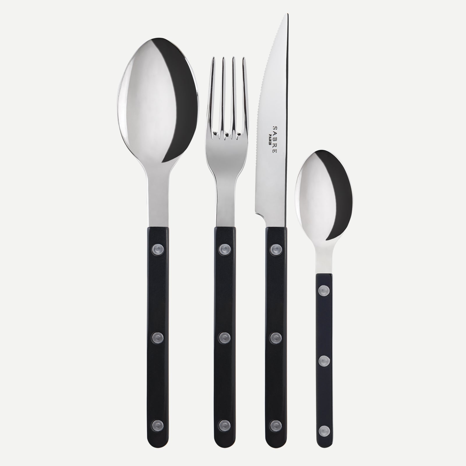 Set of 4 pieces - Bistrot shiny solid - Black