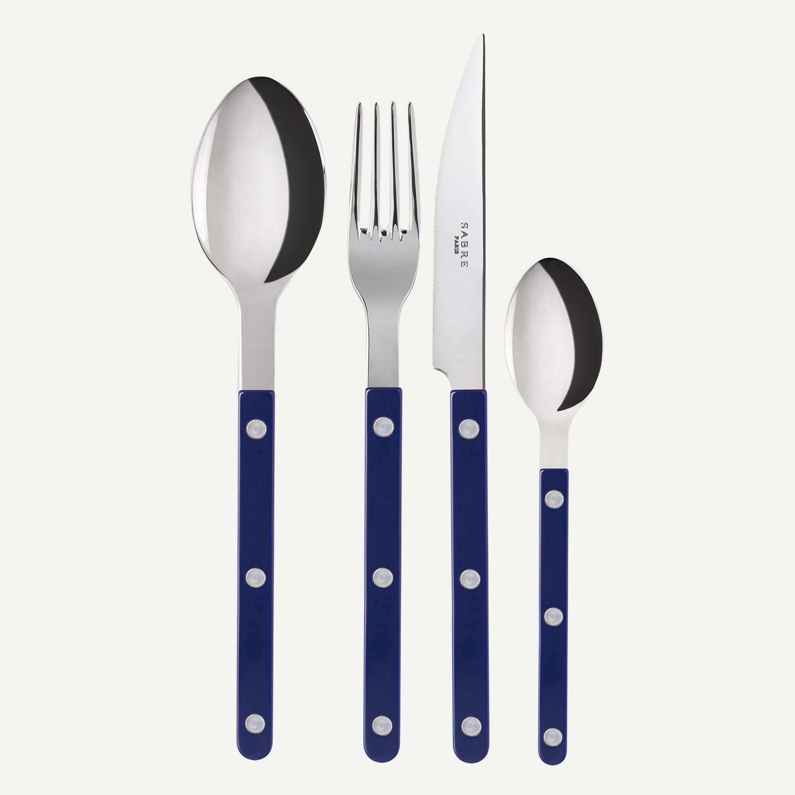 Set of 4 pieces - Bistrot shiny solid - Navy blue