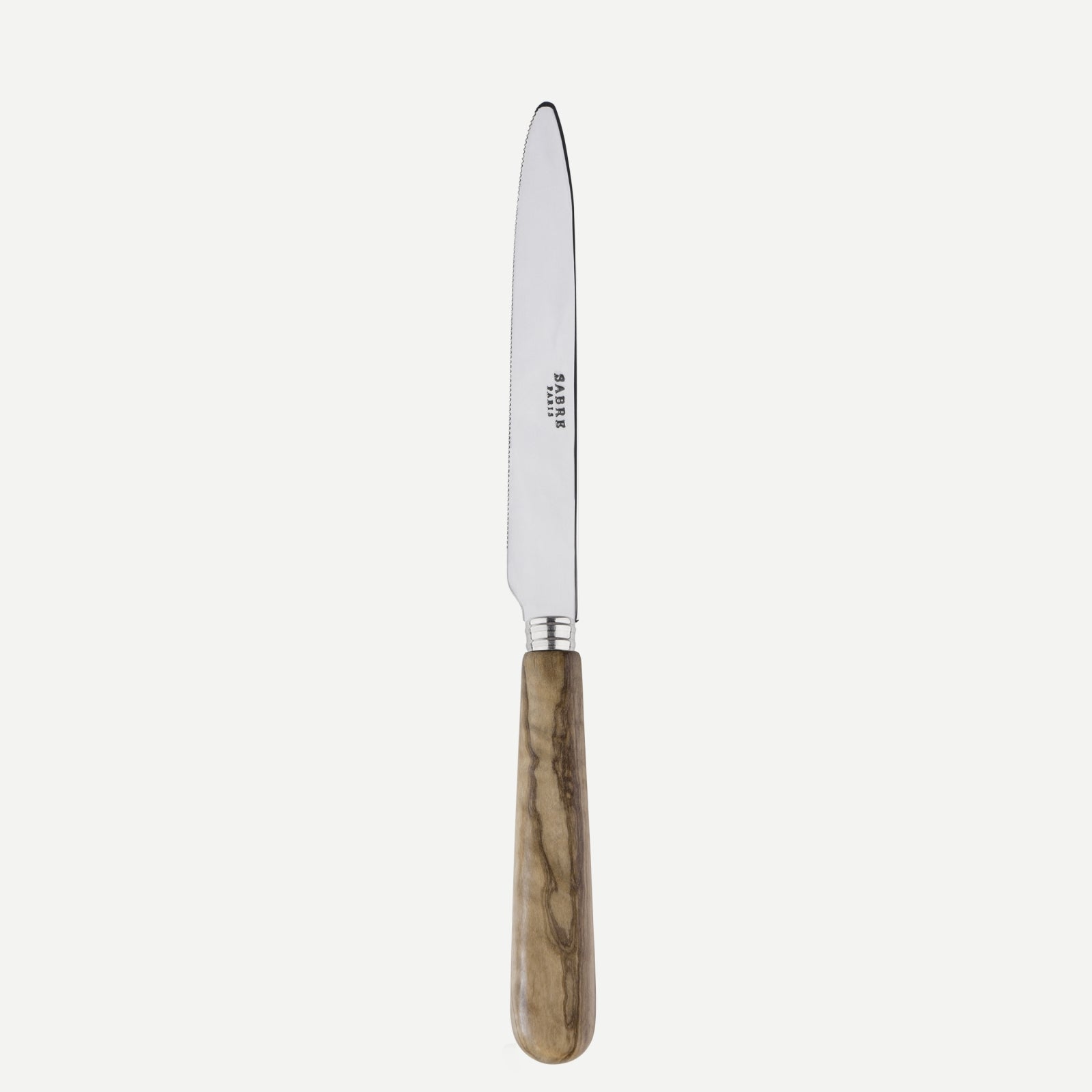 Serrated Dinner knife Blade - Lavandou - Olive tree wood